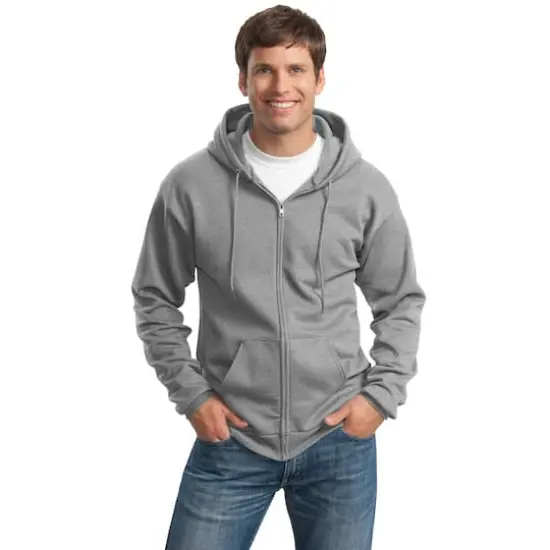 Port & Company&reg; Tall Essential Fleece Full-Zip Hooded Sweatshirt Athletic Heather {3}