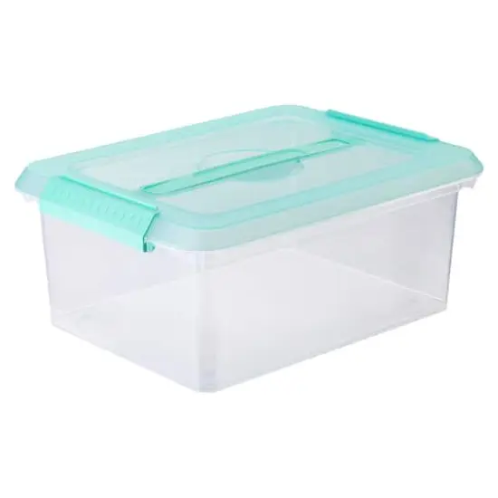 14.5qt. Storage Bin with Lid by Simply Tidy&reg; Mint {1}