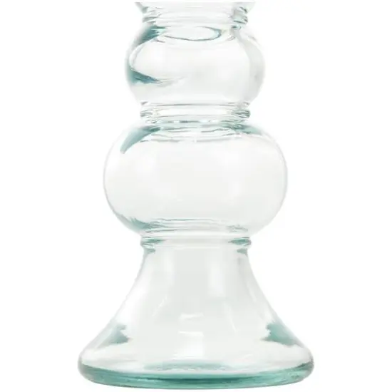 Clear Recycled Glass Candle Holder Set {5}