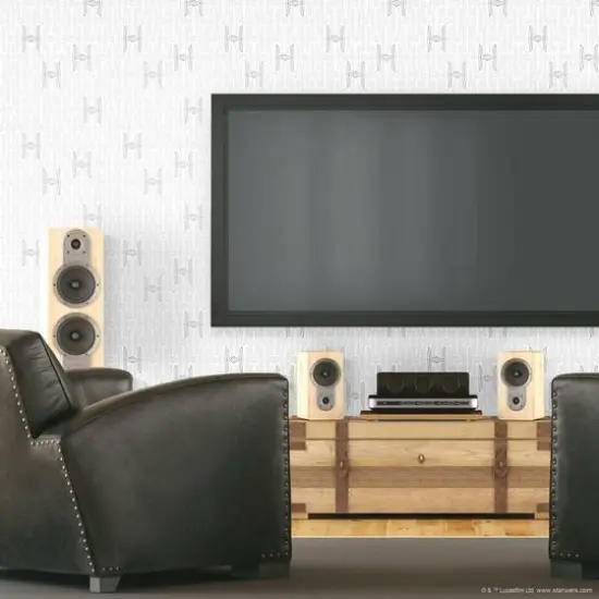 RoomMates Star Wars Tie Fighter Peel & Stick Wallpaper White {4}