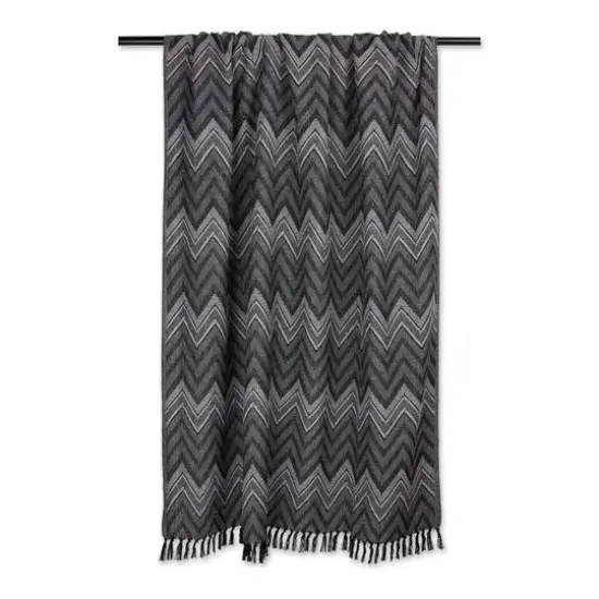 DII&reg; Zig-Zag Chevron Throw Black {7}