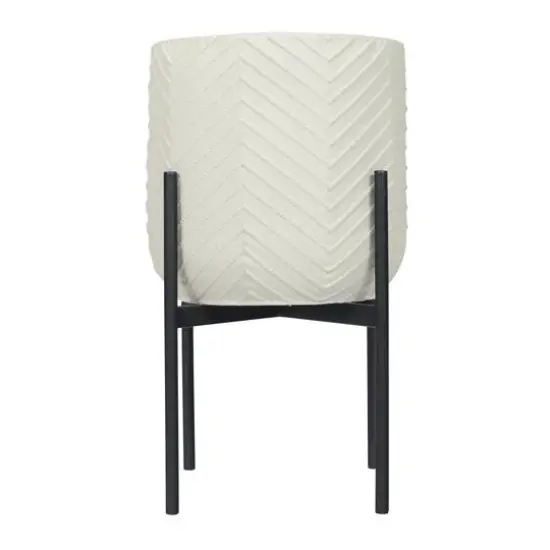 Hello Honey&reg; 22" White with Black Metal Planter and Stand, 2ct. {1}