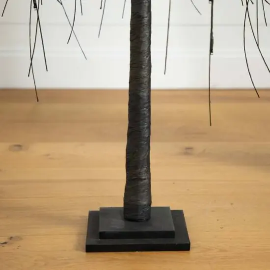 5ft. Orange & Purple LED Pre-Lit Halloween Black Willow Artificial Fall Tree {6}