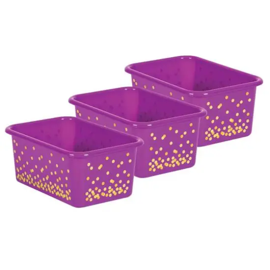 Teacher Created Resources&reg; Small Confetti Plastic Storage Bin, 3ct. Black {2}