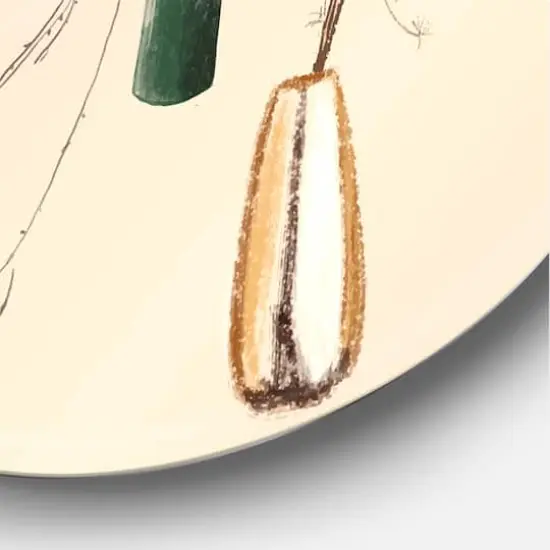 Designart - Bouquets Of Wildflowers In Gold Vases III - Traditional Metal Circle Wall Art {4}