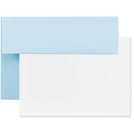 JAM Paper A7 Blank Greeting Cards & Envelopes, 25ct. Pastel Baby Blue {1}