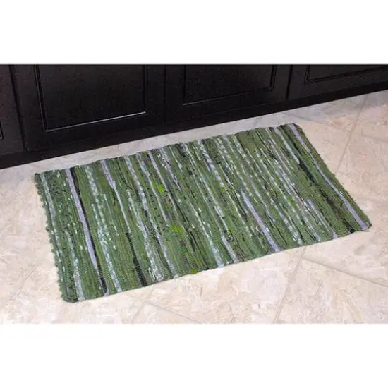 DII&reg; Multi Olive Green Rag Rug, 20" x 31.5" {6}
