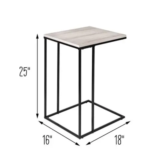 Honey Can Do 25" Natural Square C End Table {9}