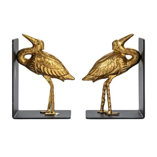 Hello Honey&reg; 6" Gold Decorative Cast Iron Bird Bookends Set {5}