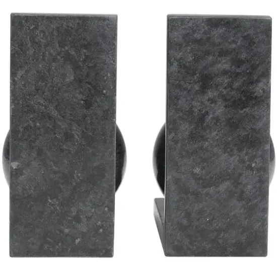 7.25" Black Orb Modern Marble Bookends, 2ct. {6}