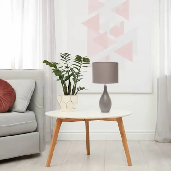 Creekwood Home Essentix 18" Ceramic Dewdrop Table Lamp Gray {3}