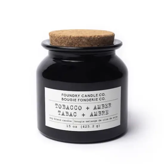 Foundry Candle Co. Soy Blend Scented Jar Candle Tobacco and Amber {1}