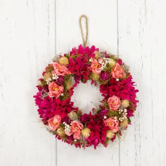 12.5" Mixed Floral & Berries Artificial Spring Wreath {6}