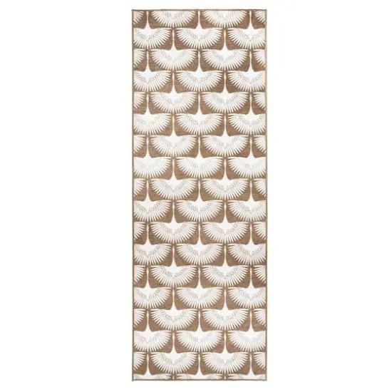 My Magic Carpet Flock Washable Rug Camel {1}