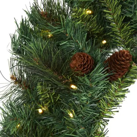 20" LED Mixed Pine & Pinecone Artificial Christmas Wreath {3}
