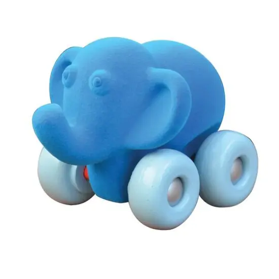 Rubbabu 7" Blue Elephant Aniwheelie Baby Toy {1}