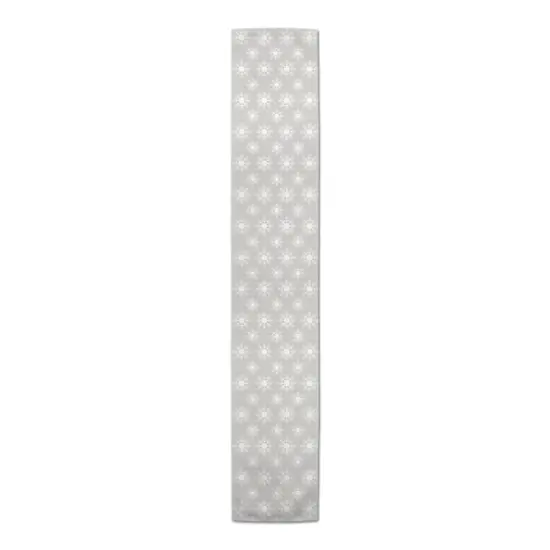 Neutral Snow Flakes 16x72 Poly Twill Table Runner {4}