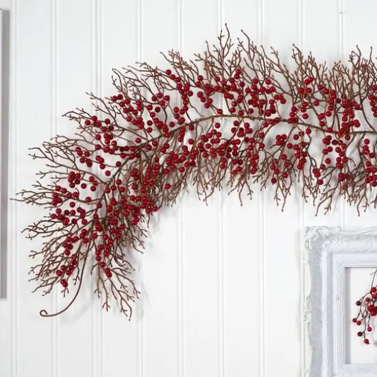 6ft. Red Berry Christmas Garland {6}