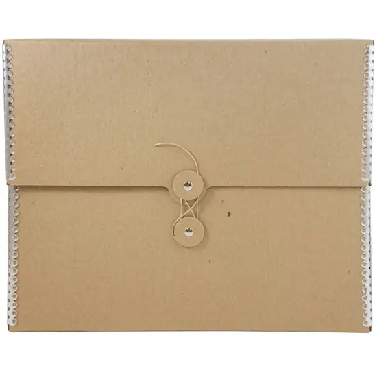 JAM Paper Kraft Brown with Metal Edge Button & String Tie Portfolio 9.5" x 12" {1}