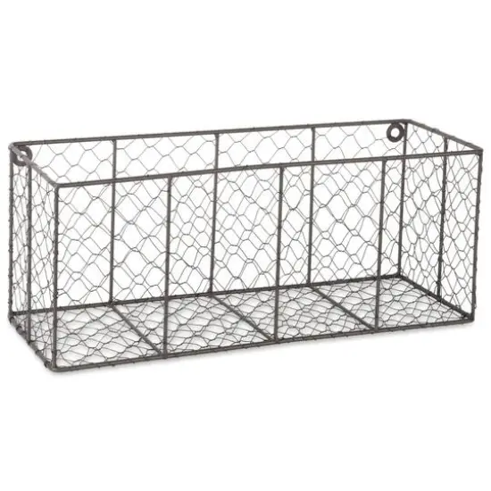 DII&reg; Gray Wall Mount Chicken Wire Basket Set {5}