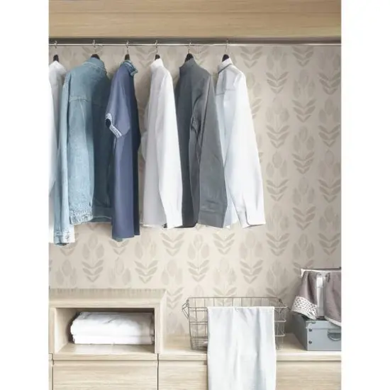 NuWallpaper Cream Folk Tulip Peel & Stick Wallpaper {6}