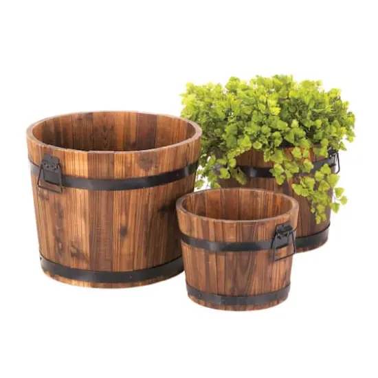 3 Apple Barrel Planters Set {6}