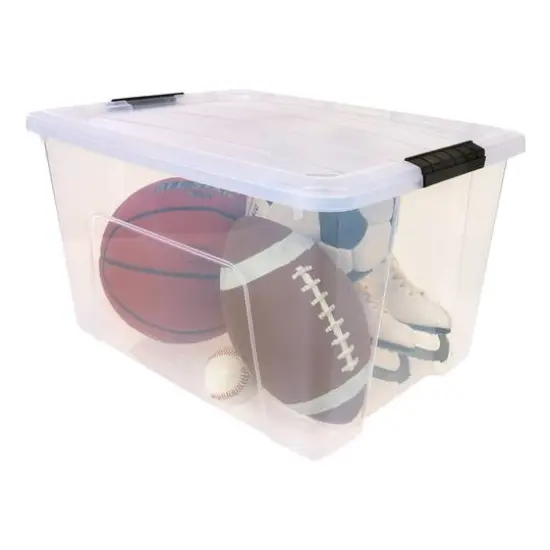 IRIS&reg; 60qt. Buckled Clear Boxes with Clear Buckle Lids, 4ct. {14}
