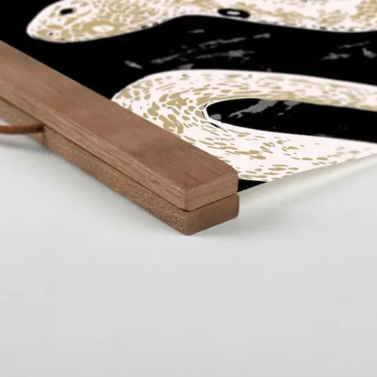 Black Snake Collage Teak Hanging Canvas Wall Art {3}