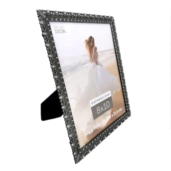 Expressions&trade; 8" x 10" Pewter Ornate Jeweled Frame by Studio D&eacute;cor&reg; {5}