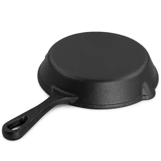 MegaChef 8" Round Black Preseasoned Cast Iron Frying Pan {3}