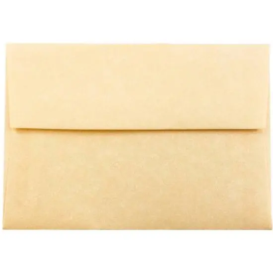 JAM Paper 4.75" x 6.5" Blank Greeting Cards Set with Parchment Envelopes, 25ct. Antique Gold {4}