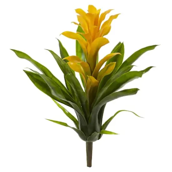 15" Bromeliad Artificial Flower (Set of 4) {1}