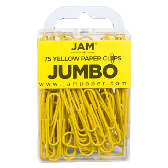 JAM Paper Jumbo Paper Clips Yellow {1}