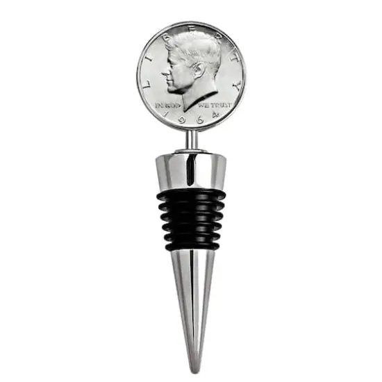 JFK 1964 First Year of Issue Half Dollar Coin Wine Stopper {1}