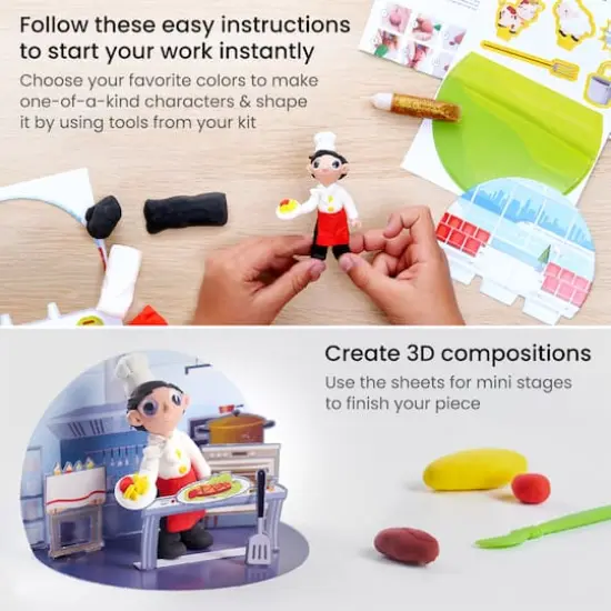 Arteza&reg; Kids Careers Small Stage Clay Kit, 77 pcs {5}