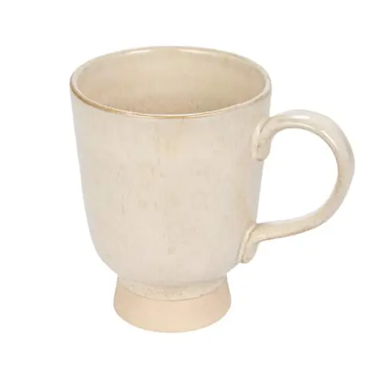 Hello Honey® 4.75" Cream Speckled Glaze Stoneware Footed Mug, 4ct. {4}