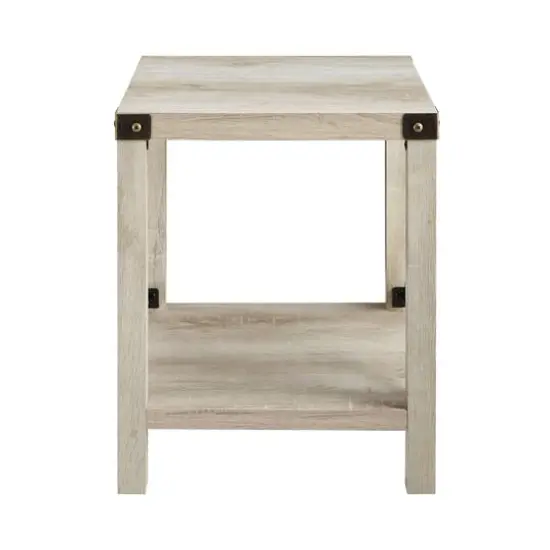 Walker Edison 22" Rustic Wood Side Table White Oak {4}
