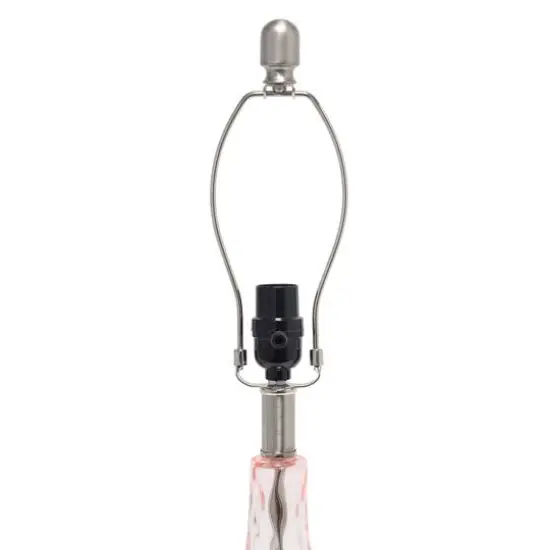 Lalia Home 23" Glass Table Lamp with White Fabric Shade Rose Quartz {7}