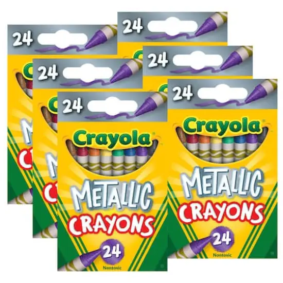 6 Packs: 24 ct. (144) Crayola&reg; Metallic Crayons {1}