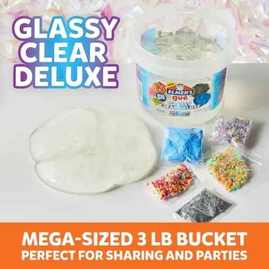 Elmer's® Gue Glassy Clear Deluxe Premade Slime with Mix-Ins {3}