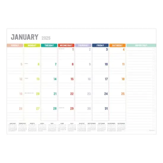 TF Publishing Medium 2025 Rainbow Blocks Monthly Blotter Desk Pad Calendar {1}