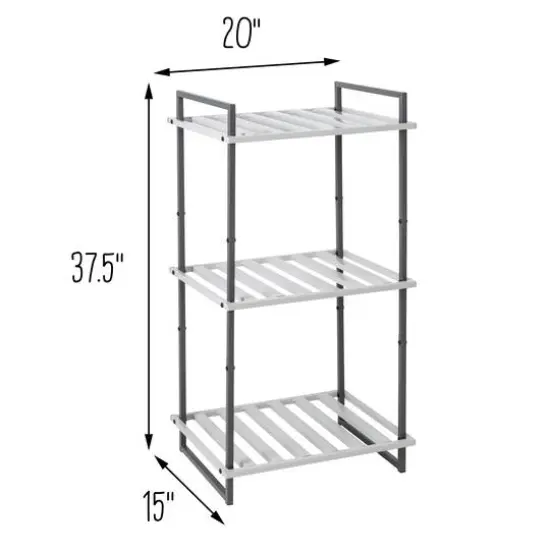 Honey Can Do Gray Tones 3-Tier Tubular Metal Shelf {8}