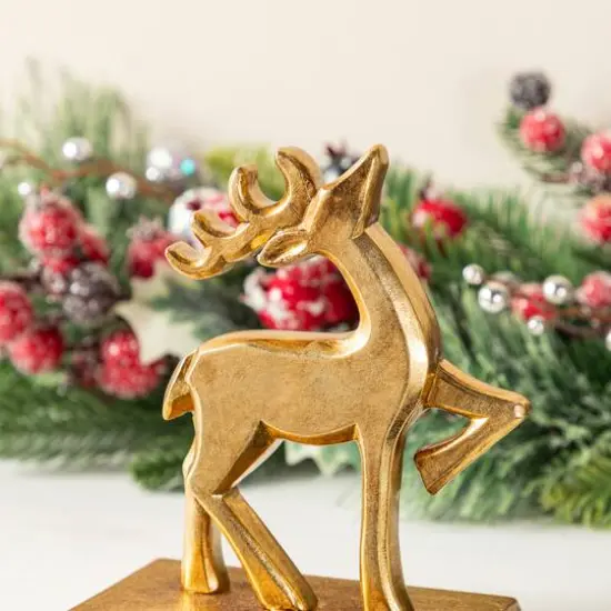Glitzhome&reg; Christmas Resin Tree and Reindeer Stocking Holder Set {5}