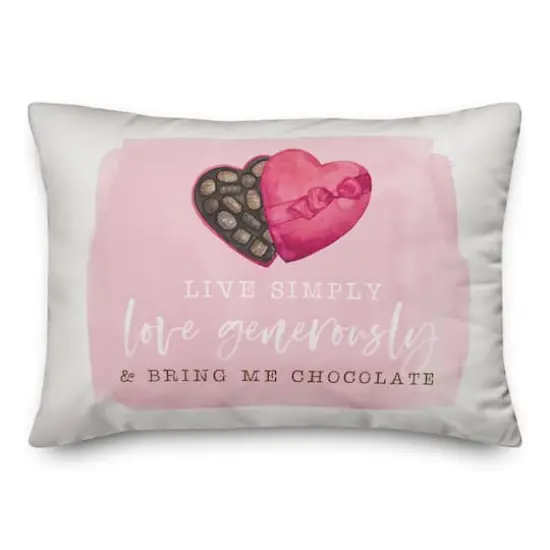 Live Simple Love Chocolate Throw Pillow {1}