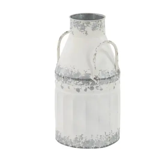 Distressed White Metal Farmhouse Decorative Jar, 2ct. {5}