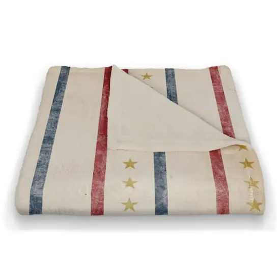 Red, White & Blue Coral Fleece Blanket {3}