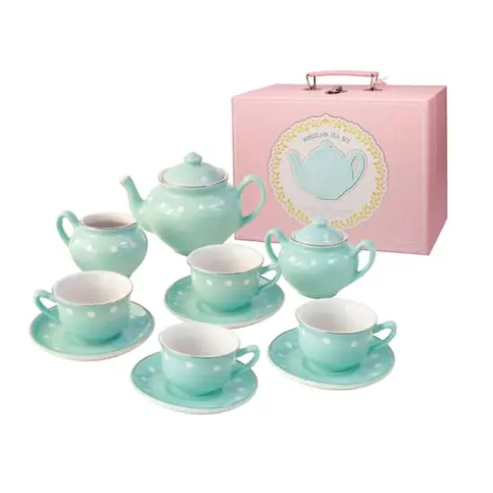 Bright Stripes Mint Porcelain Tea Set {1}