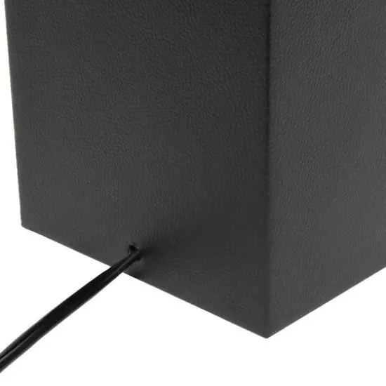 Lalia Home Lexington 21" Leather Table Lamp with USB Charging Port Black {10}