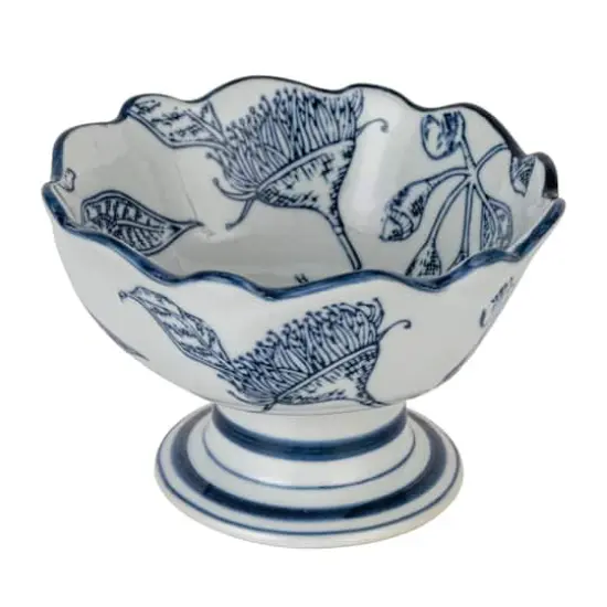 Hello Honey&reg; 5.75" Blue & White Botanical Bliss Stoneware Bowl {1}