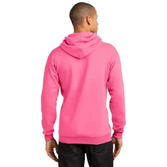 Port & Company&reg; Neon Core Fleece Pullover Hooded Sweatshirt Neon Pink {6}